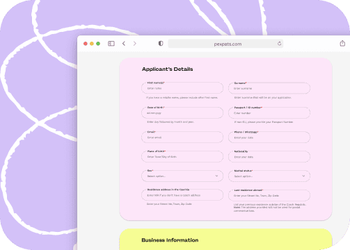 Czech Blue Card Extension Online - Stepper 1