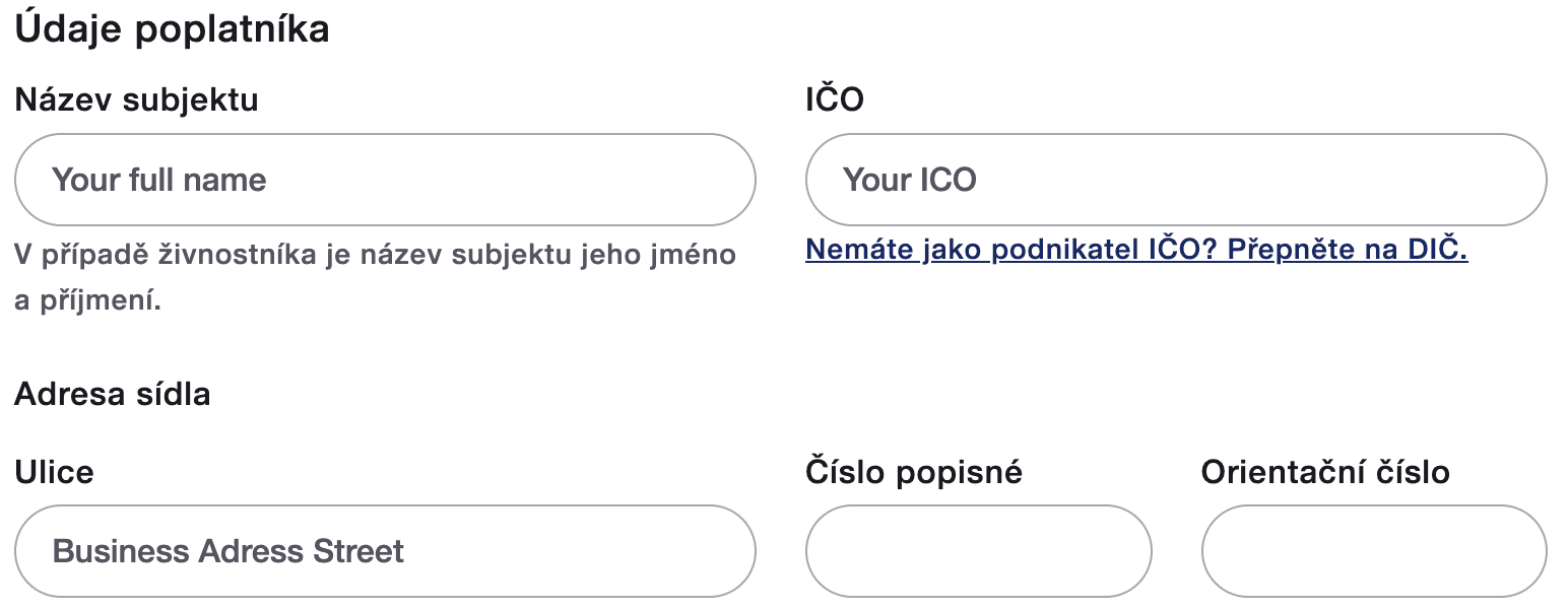 radio fee registration czech republic Step 3b