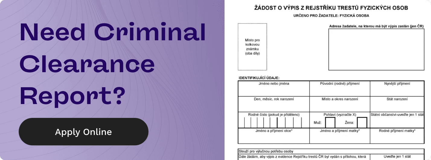czech criminal clearance report onine