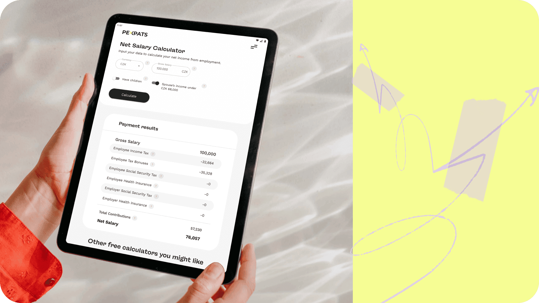 photo of czech salary calculator
